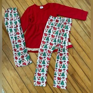 Girls Christmas outfit with matching infinity scarf